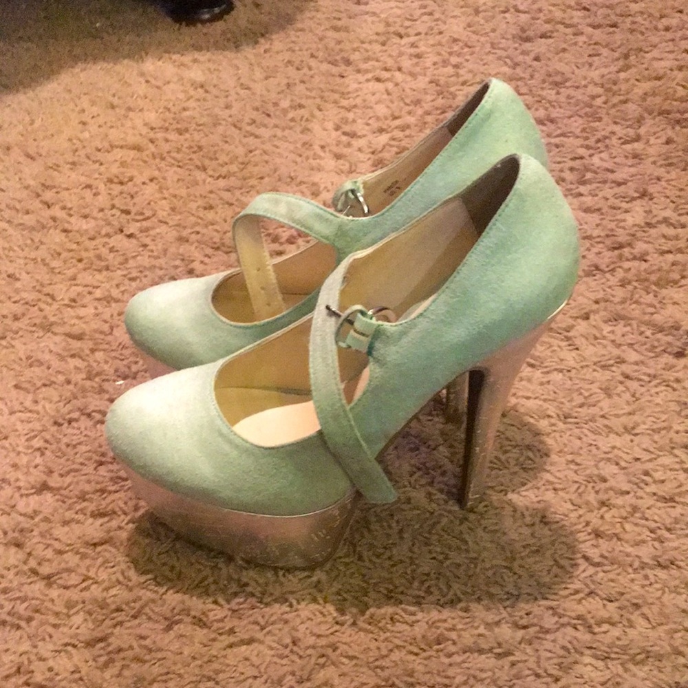 Mint Green Decor Heels